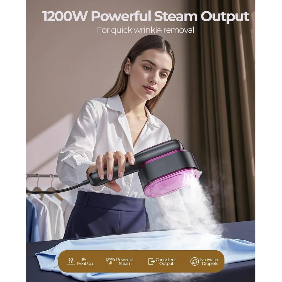 1200 Watts, Ready in 15 Seconds: YOZLNFO travel steamer